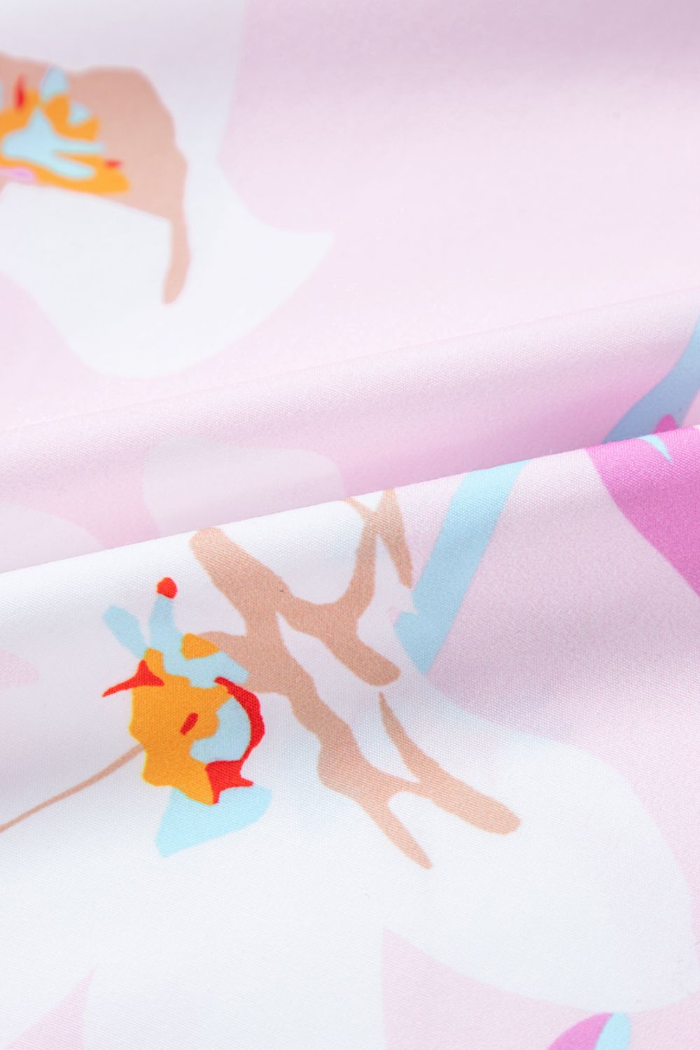 Floral Print Knotted Shoulder Smocked Maxi Dress Fabric