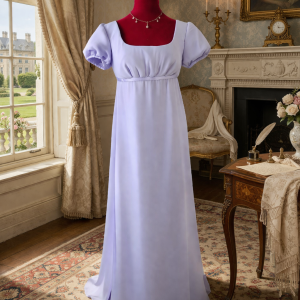 lilac chiffon and satin dress