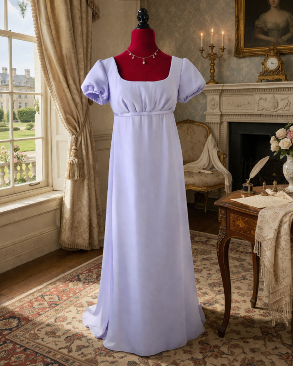 lilac chiffon and satin dress