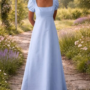 light blue regency dress