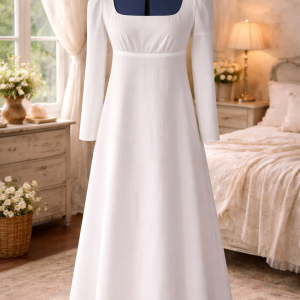 long sleeves white dress